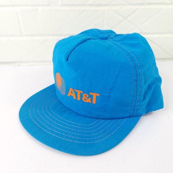 at&t | Accessories | Vintage Att Blue Nylon Soft Shell Snapback Hat 5 ...